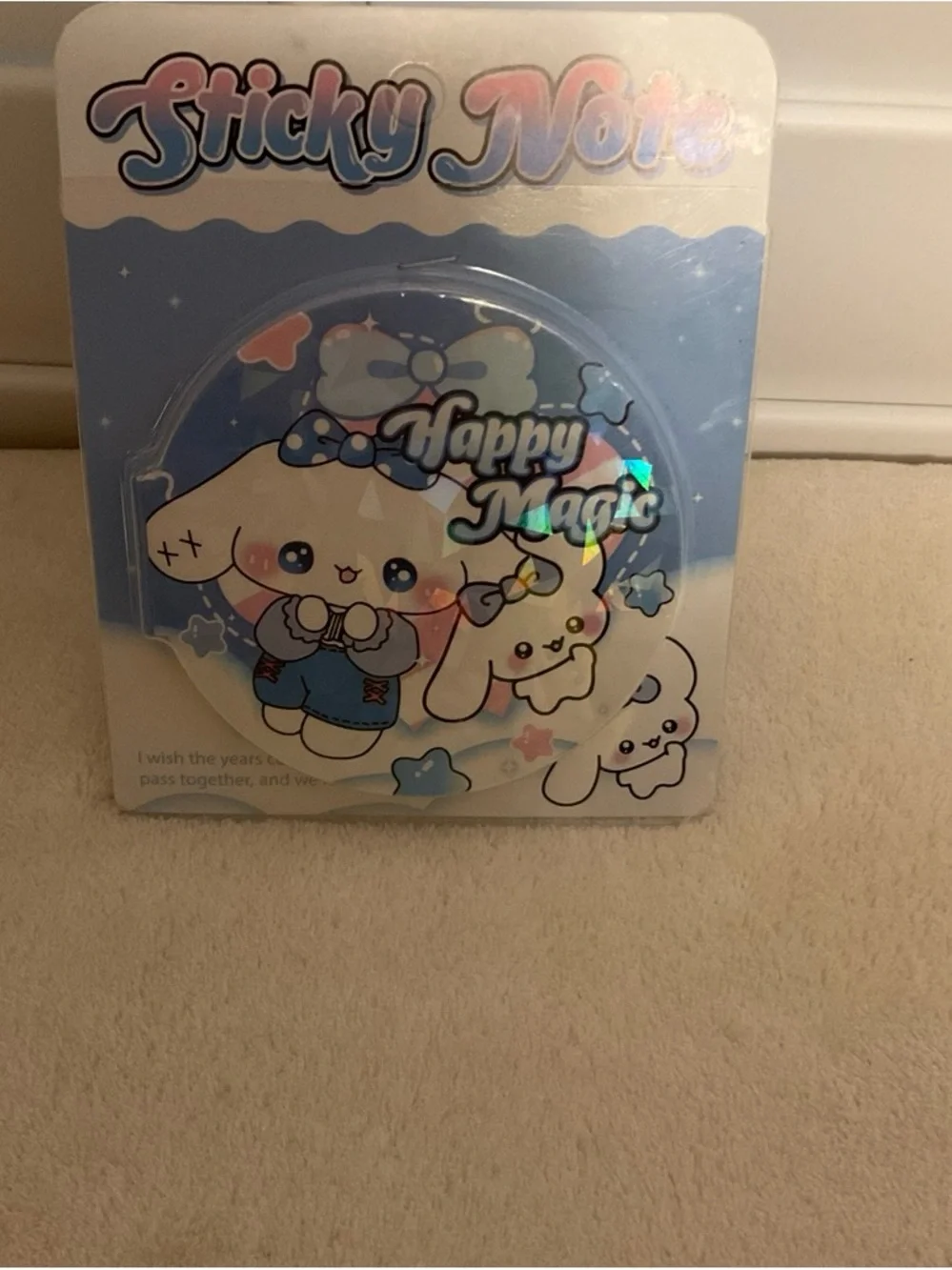 Cute Bunny Sticky Notes - Blue
